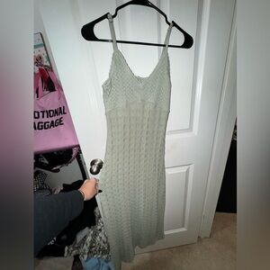 Hollister Sage Green Knit Midi Dress